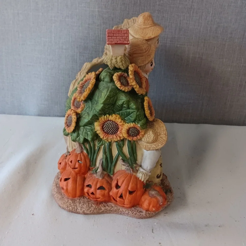 PartyLite Scarecrow Tealight Candle Holder Pumpkin Sunflower Harvest Halloween